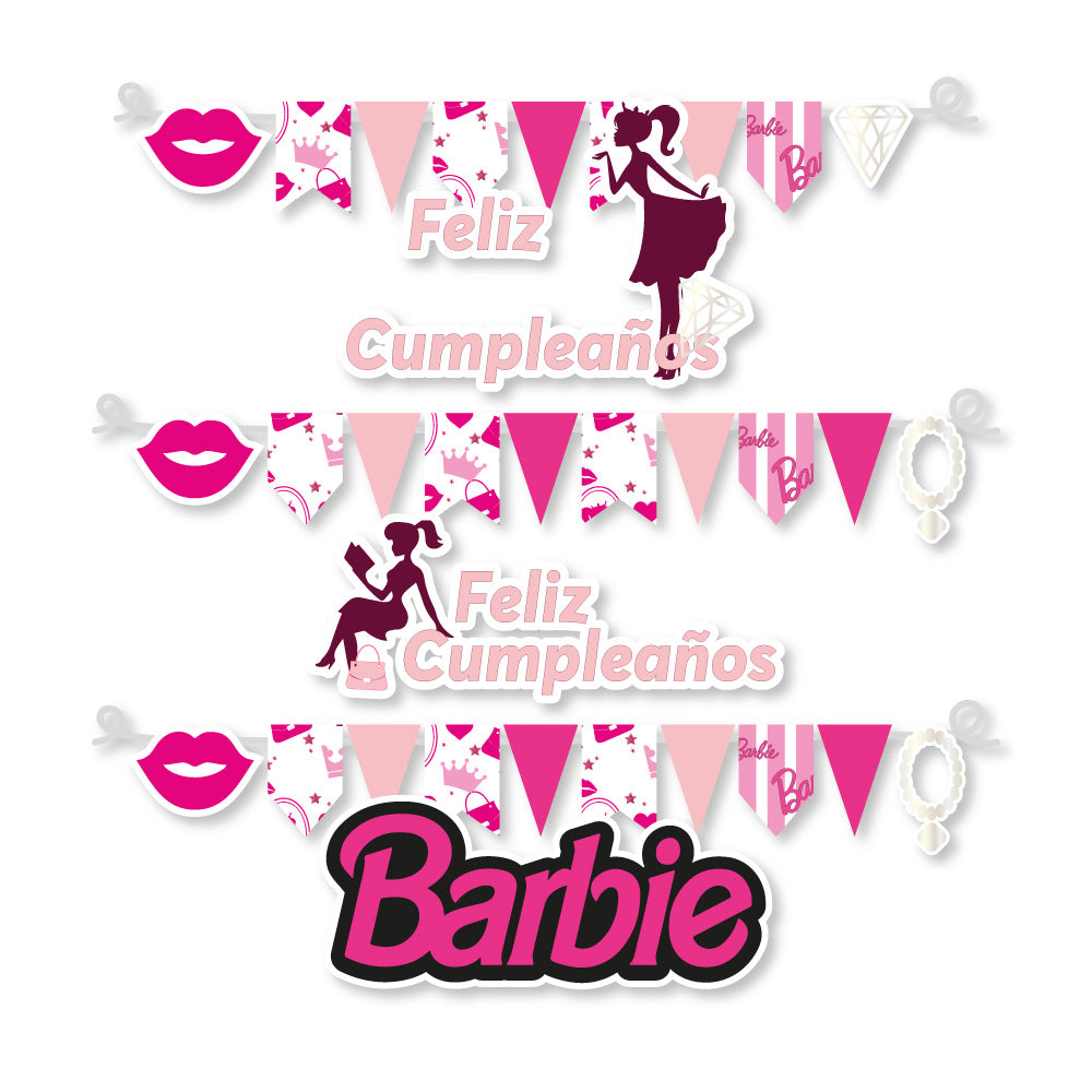 Mini Banderin Torta de Barbie x 1 und